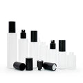 60ml Frosted Flat Glass Bottle with Black Pump Sprayer Cap Hot Stamping 100pcs MOQ for Perfume Bottles