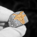 NUOYA Luxury Iced Out Ring Full Cubic Zirconia Stones Custom Name Logo Hip Hop Diamond Ring Jewelry for Men Women