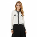 New Design Striped Sweater Cardigan Long Sleeve Anti-striped Breathable Women