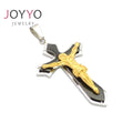 2024 Custom Stainless Steel Silver Plated Jesus Cross Pendant High Quality Islamic Religious Party Jewelry Zircon Waterproof