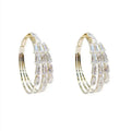 AA00183 New Design Big Hoop Women Earring Exquisite Shinny Zircon Hoop Earring 3 Layer Crystal Circle Earrings for Girls