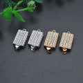 10x20mm Gold Plated CZ Paved Rectangle Shape Jewelry Clasp for Bracelet Necklace Making Accessory