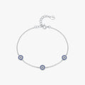 Fashion Chain Link for Women Vintage Fine Jewelry Accessories Gift Fine Jewelry 925 Sterling Silver Evil Eyes Charm Bracelet