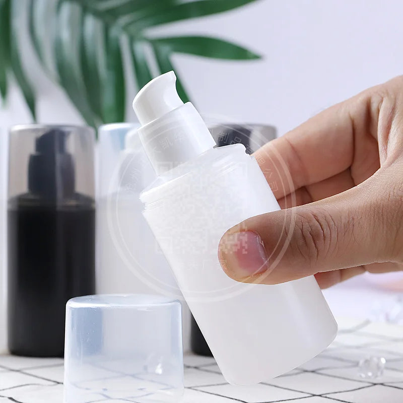 Fashionable 100ml Cosmetic Lotion PE Plastic Airless Packaging Pump Bottle with Screen Printing for Face Mask