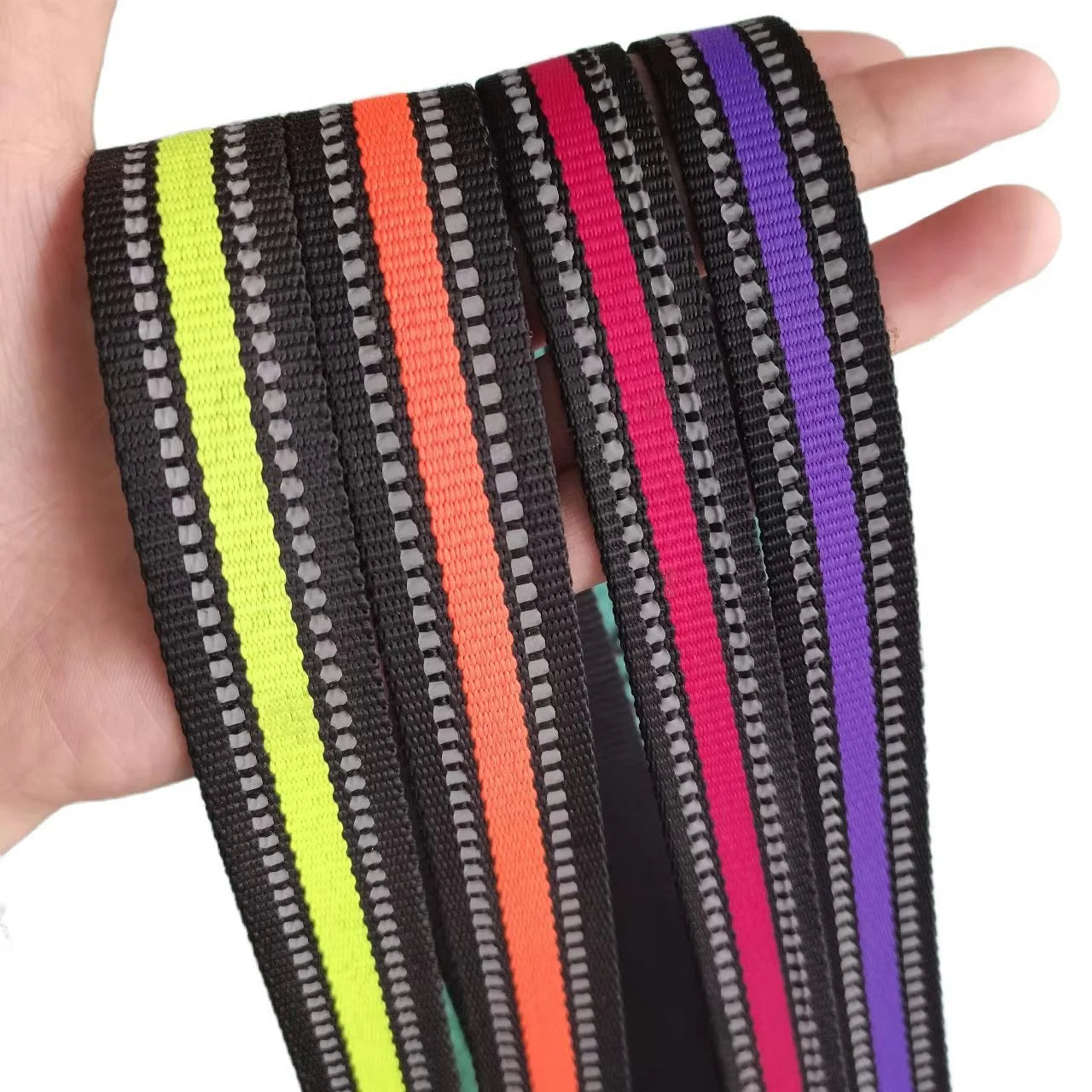 Wholesale High Tenacity Polyester/Nylon Webbing with Reflective Stripe for Dog Collar and Leash