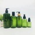 100ml 200ml 300ml 500ml Empty Green Amber boston Round Bottle Shampoo PET Lotion Pump Conditioner Bottles for Shampoo Hair Care