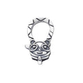 Oxidised Finish Cute Panda Lobster Clasp 18mm Large Designer Lock 925 Sterling Silver Pendant Clasp for Bracelets