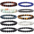 Wholesale 10MM Natural Crystal Amethyst Tiger Eye Healing Beads Bracelet Elastic Bracelet for Men Women Accessories