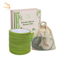 Eco-friendly 3.15" Round Soft Bamboo Terry Reusable Makeup Remover Pads Logo Customized Washable Face Pads for Women