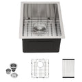 Kitchen Sink Workstation with Accessories 14*18inch Undermount 16 Gauge Single Bowl Brushed Nickel Stainless Steel Kitchen Sink