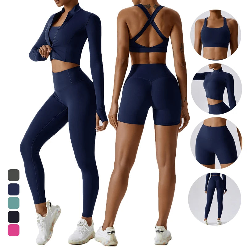 YOKE 2PCS Seamless Women Yoga Set Workout Sportswear Gym Clothing Fitness Long Sleeve High Waist Leggings Sports Suits