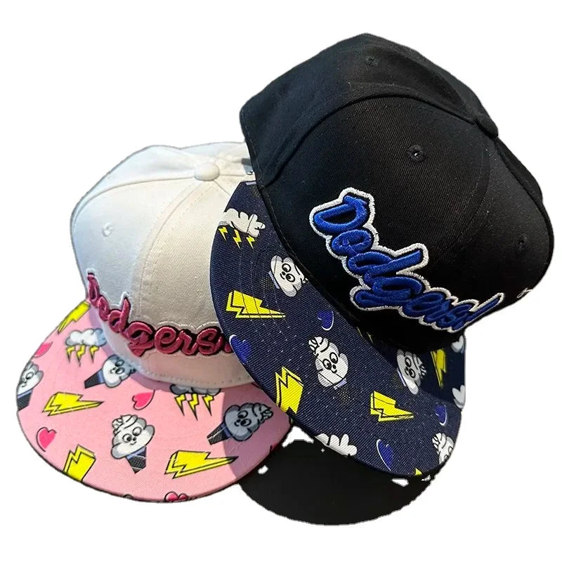 Hot Sale Navy Blue Metal Leather Lock Buckle Custom Logo 6-Panel Low Profile Unstructured Flat Bill Snapback Hats Canvas