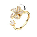 Rotating Jewelry Adjustable Crystal Windmill Spinning Rings Women Fidget Spinner Anxiety Ring