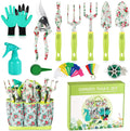 FGS01A 13 Pcs Heavy Duty Gardening Tools Kit Floral Print Garden Tool Set