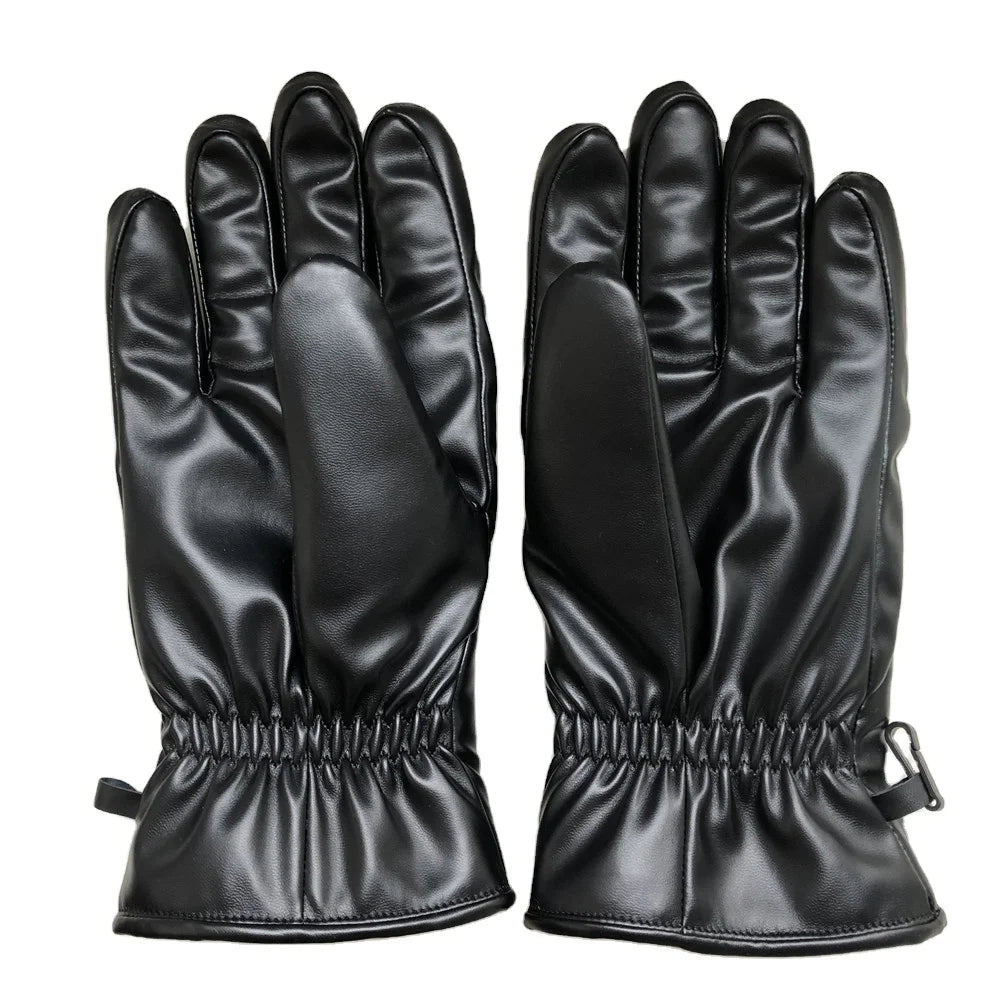 Sample Support Fur Thermal Touch Screen Ski Gloves Men Winter Black Winter Gloves Warm Waterproof Snowboard Leather Ski Mittens