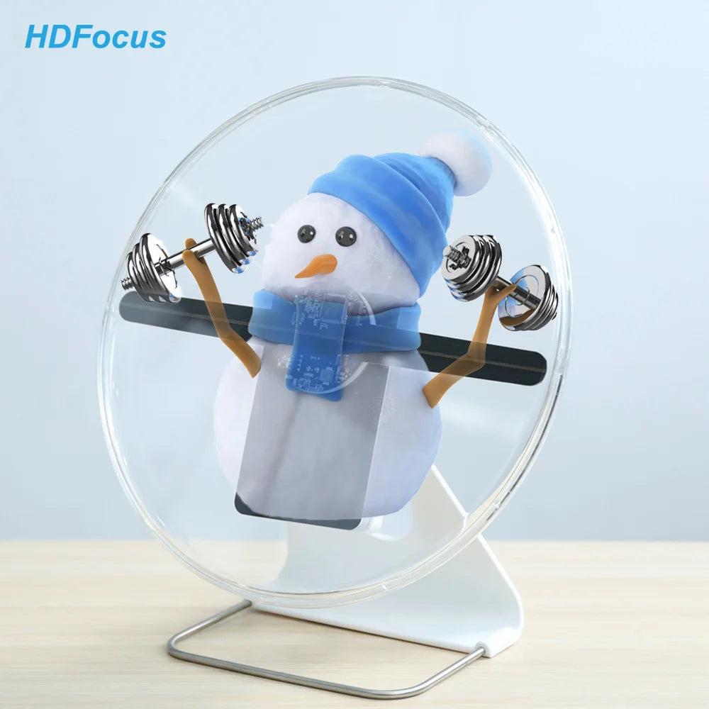 Rechargeable Table Top  Display Advertising 3d Hologram Led Fan 32cm