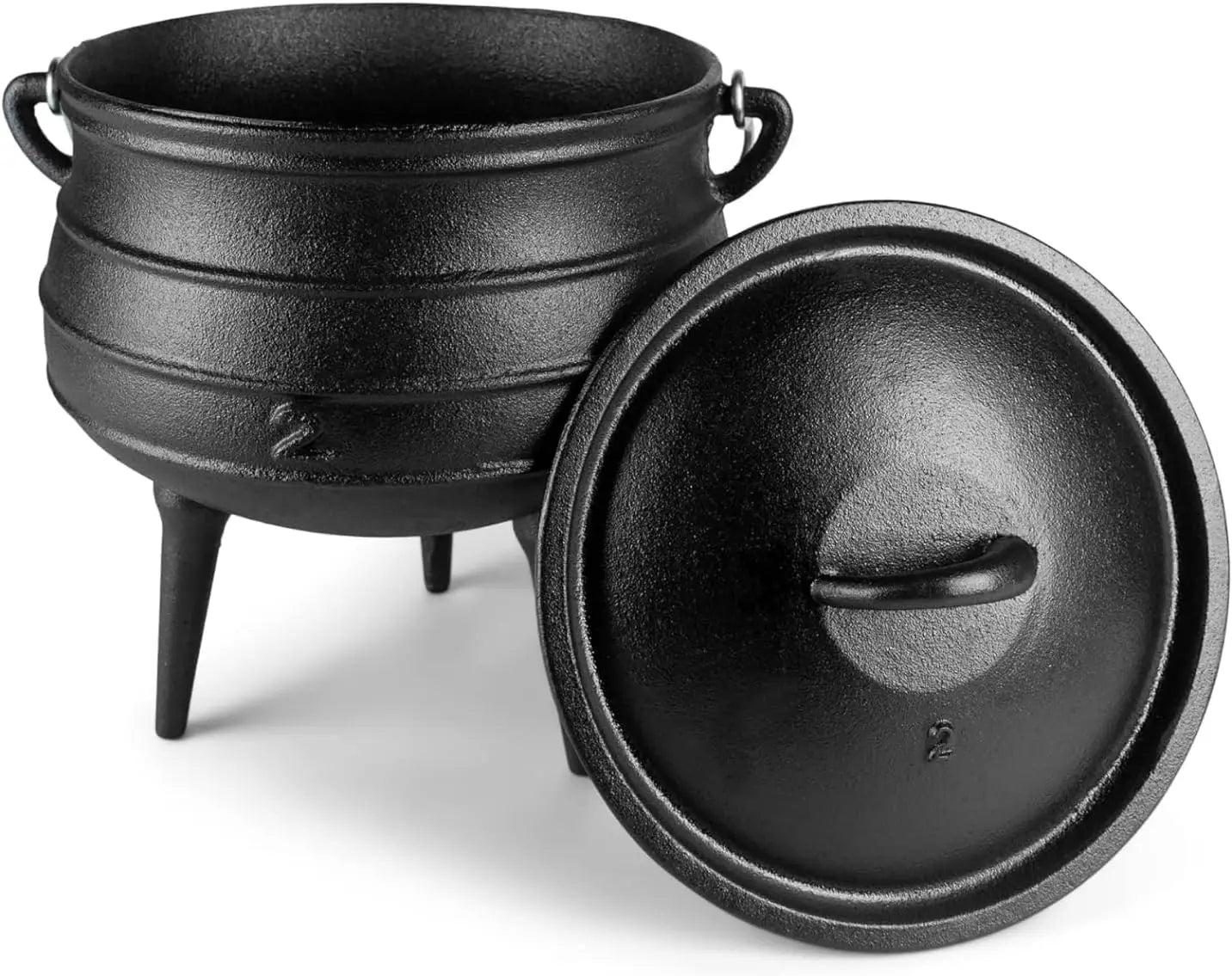 Campfire Cooking Kettle Pot Japanese Pre-Seasoned Cast Lron Cauldron Camping Dutch Oven Cookware African Potjie Pot with Lid