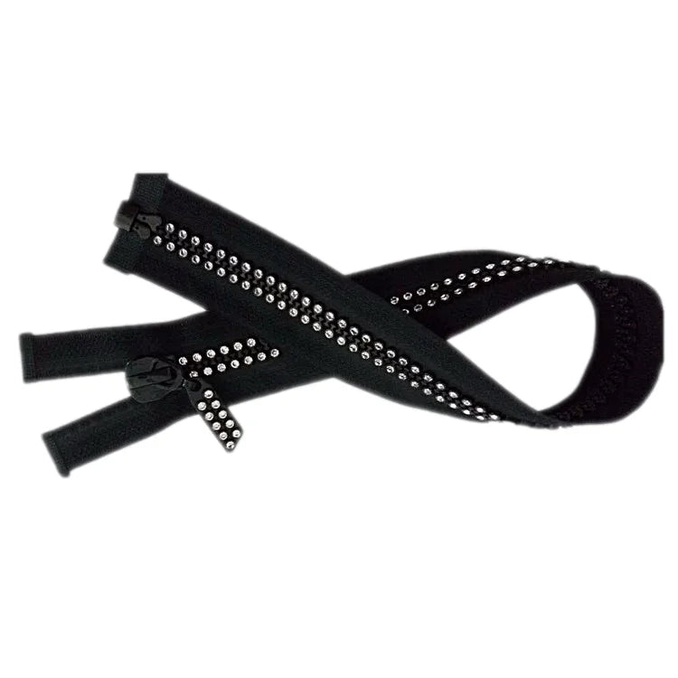 #10 Plastic Zipper New Design Acrylic Diamond Rhinestone Zipper Open End