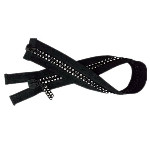 #10 Plastic Zipper New Design Acrylic Diamond Rhinestone Zipper Open End