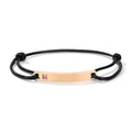Handmade Adjustable Stainless Steel  Bar Zircon Inlaid Braided Wax Rope Bracelet for Men Women