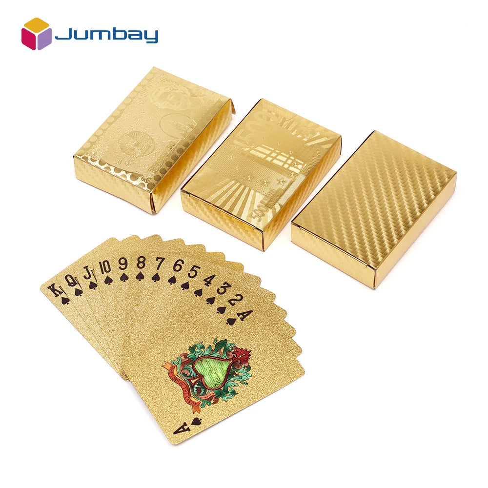 Source Factory Expedited Custom 24K Gold Foil Plated Golden 999.9 Gold Plated U.S. Top Seller Poker Playing Cards Dubai