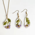 New Trendy  Earrings Waterproof Metal Pendant Necklace Jewelry Set Real Chinese Iris Ladies Necklaces Set with Earrings