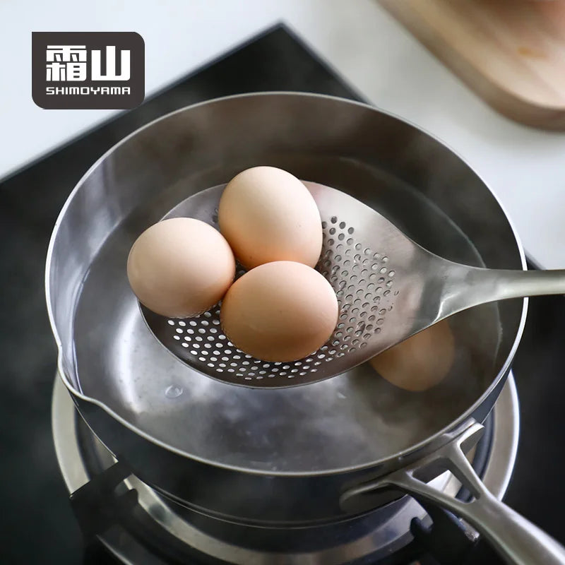 SHIMOYAMA Durable Utensil Large Frying Spoon Skimmer Kitchen Stainless Steel Slotted Serving Spoon