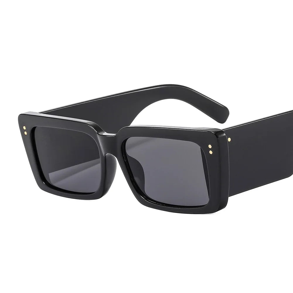 2024New Trendy square Candy Color Custom logo Sunglasses Women Retro Small Rectangle Shades Wide Temple Sunglasses for Travel