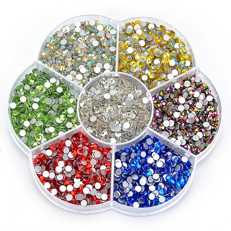 Glitter Crystal AB Rhinestones Non Hot Fix Glue on FlatBack Garment Nail Art Rhinestones Decorations
