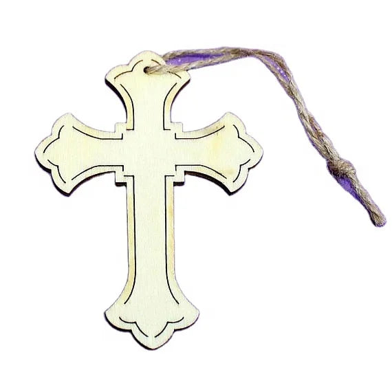 Unfinished Laser Cut Wood Cross Shape