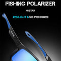 HISTAR Polarized Sunglasses Anti-UV HD Vision Anti-Glear AL-M Alloy Frame Rubber Nose PAD Lake River Fishing Glasses