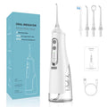 4 1 Electric Water Flosser 1500mAh Battery IPX7 Waterproof 310ml Water Tank 40-120PSI Water Pressure-Black/White Dental Cleaner