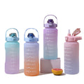 Amazons Best Seller 2000ML Motivational Time Marker Fitness Sport Gym Portable Plastic BPA Free Water Bottle With Handle&Straw