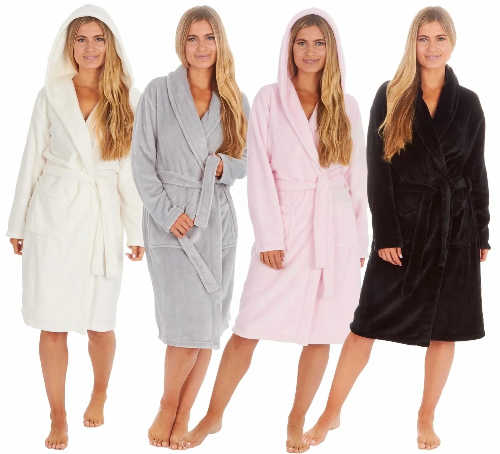 Custom Solid White Bathrobe Flannel Fleece Shawl Sleepwear Spa Women Bath Robe for Hotel Men Hooded Gown