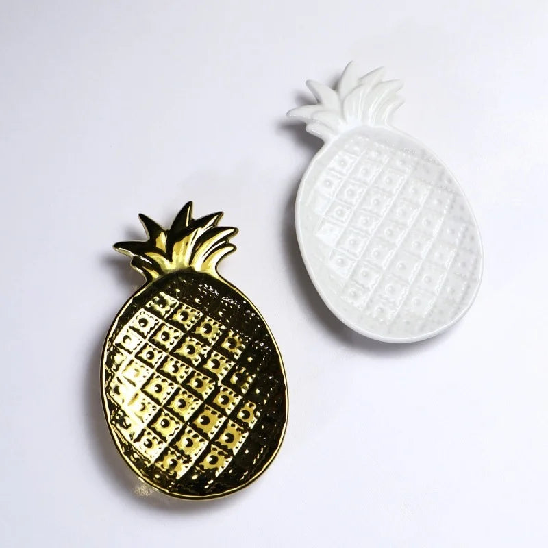 Nordic Modern Design Cross-Border Decorative Trays Ceramic Plate Ring & Pineapple Style Necklace Storage Tray