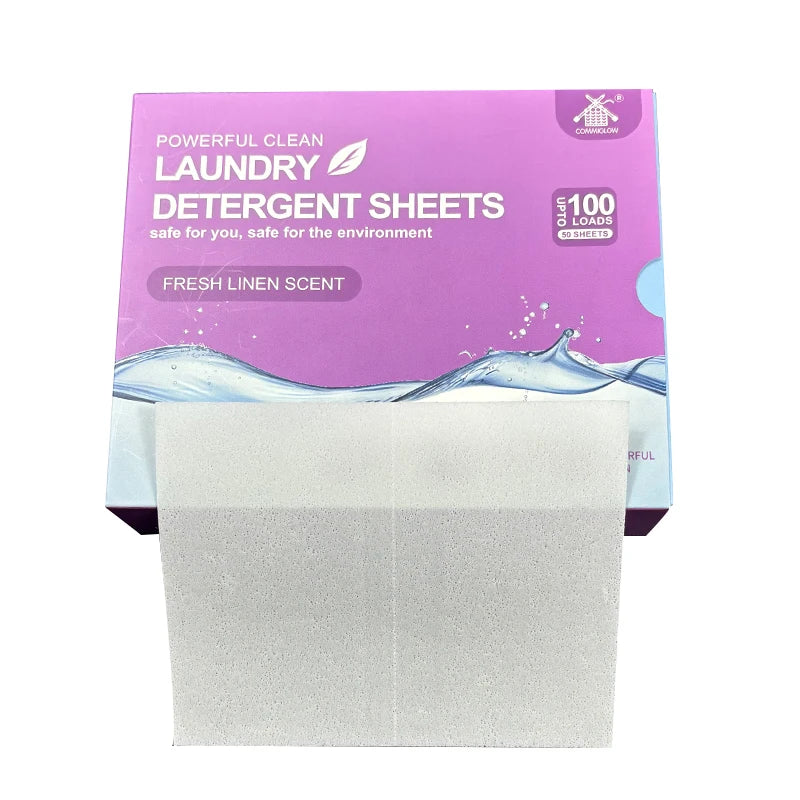 COMMIGLOW Biodegradable Organic Laundry Detergent Sheets Various Fragrance Washing Strips Residue-Free and Disposable