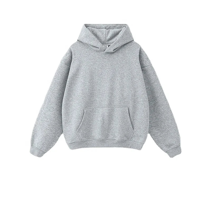 2025 Autumn & Winter Collection Men's 420GSM Plus Fleece Loose Solid Color Fashion Hooded Sweatshirt