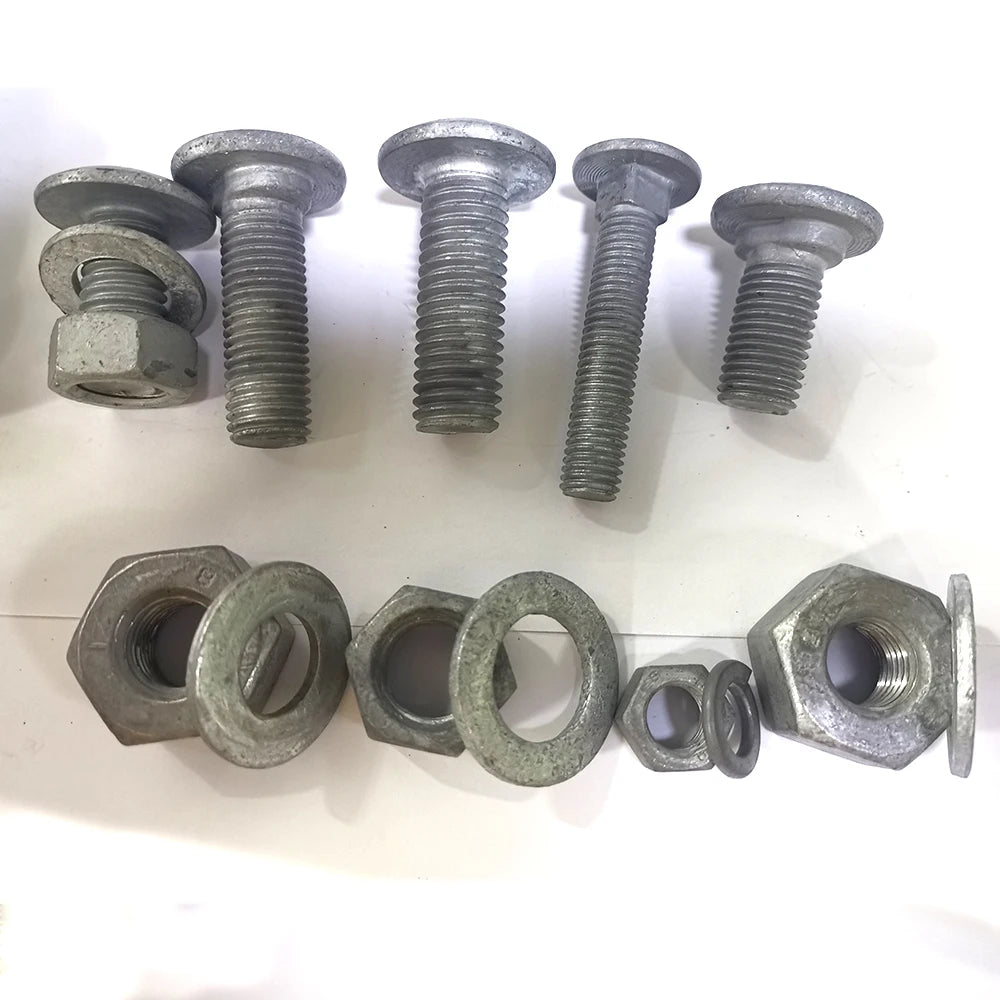 Hot Dip Galvanized Guardrail Safty Bolts and Nuts Cuello Ovalado De Cabeza Redonda Perno Mushroom Head Highway Guardrail Bolt