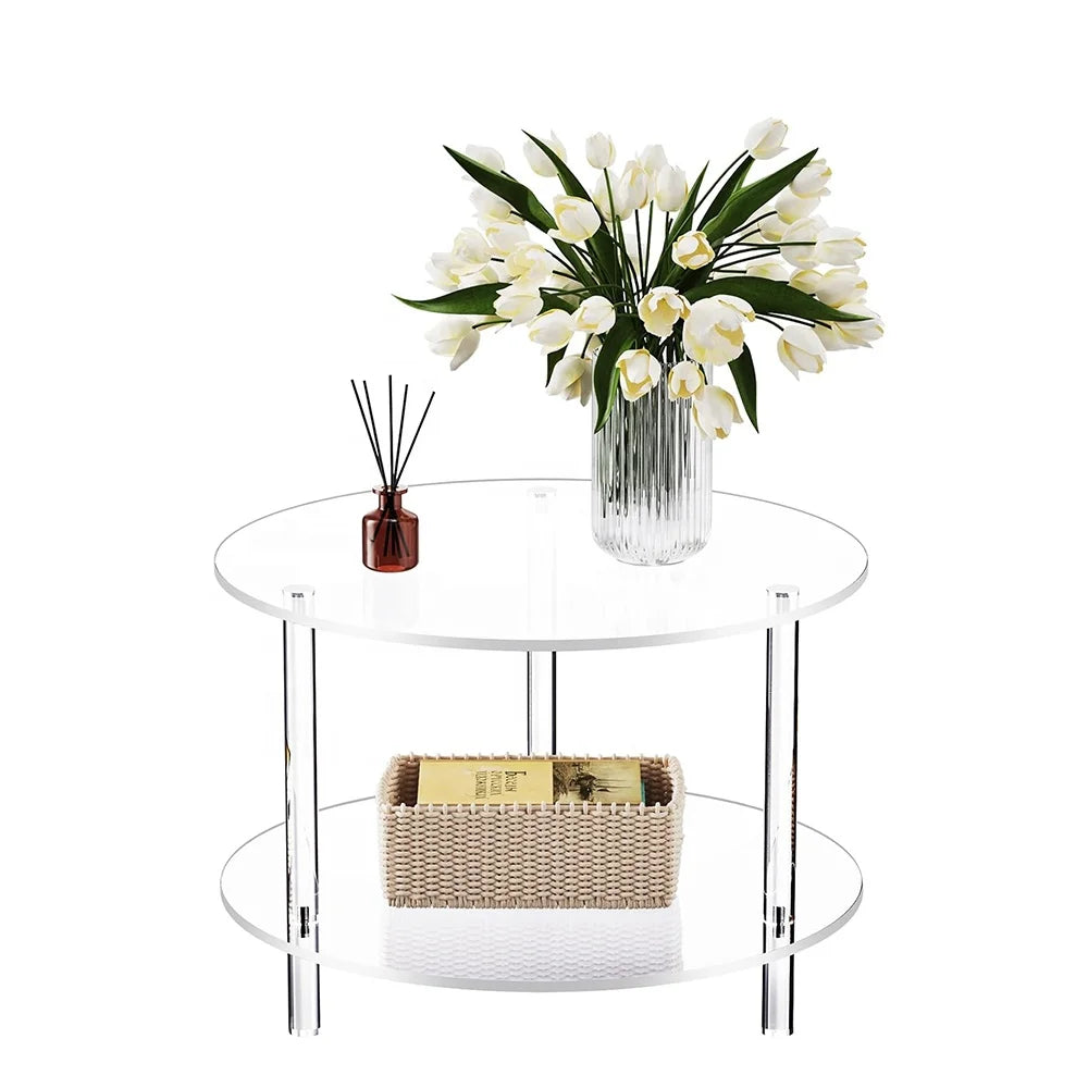 Manufacturer Factory OEM Customized Small Round Modern Coffee Table for Living Room Acrylic Coffee Table