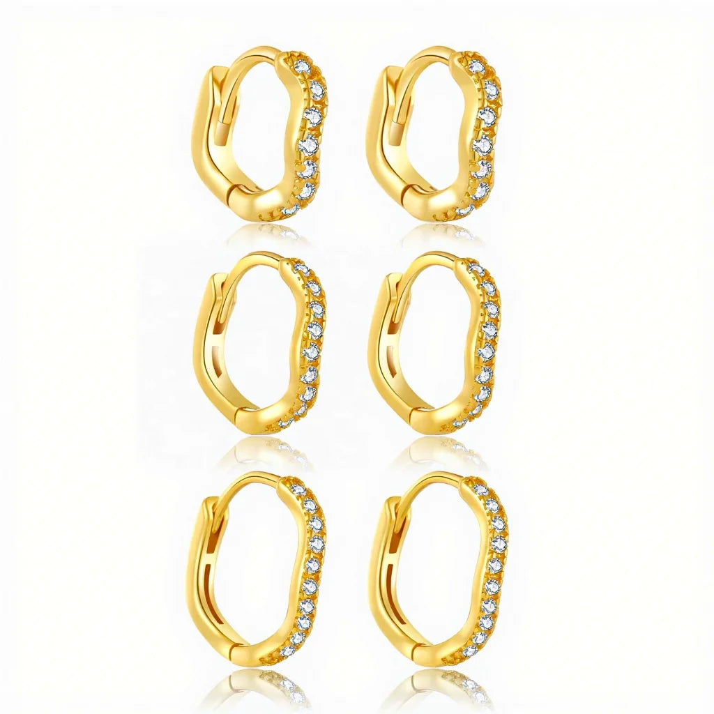 FUAMAY S925 Sterling Silver Silver Twist Wave Earrings Hoop Inner Hoop 6mm 8mm 10mm Wave Huggie Hoop Earrings for Woman Lady