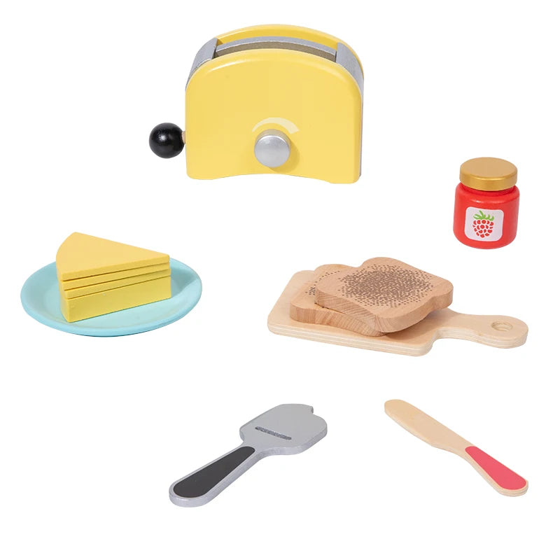 Children Wooden Role Play Bread Machine Mixer Educational Pretend House Toys Educational Wooden Toys for Kids