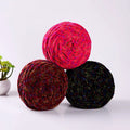 100% Polyester Bright Colored Silk Crochet Fancy Knitting Yarn for Knitting Scarves