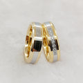 Classic America Stylish 2pcs Promise Wedding Engagement Rings Sets for Couple 18k Gold Plated Stainless Steel Gift Jewelry