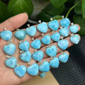 Handmade 925 Sterling Silver Spiritual Healing Crystal Natural Larimar Heart Shaped Pendant for Anti Anxiety and Stress