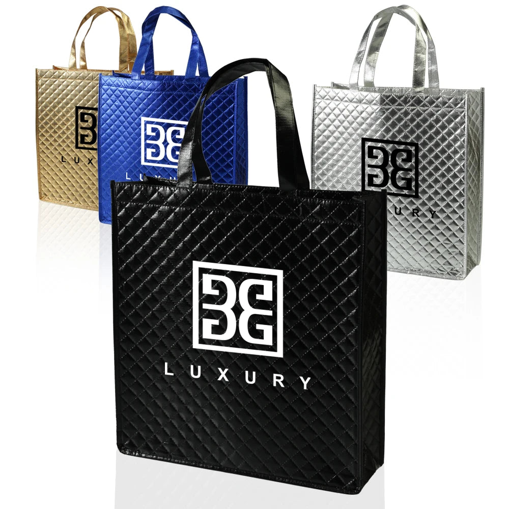 Factory Promotional Medium Tote Bags Custom Logo Printed Non-Woven Fabric Recyclable PP Handled Shopping Bag