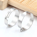 Wholesale Plain Circle Couple Stainless Steel Ring Flat Surface Stainless Open Ring Manufacturers