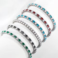 Trendy Waterproof Adjustable 3mm Cubic Zirconia Classic Intercolor Stainless Steel Tennis Bracelet for Women Gold Plated Jewelry