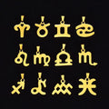 Wholesale 12 Constellatory Zodiac Sign Pendant Gold Plated Stainless Steel Astrology Necklace Women Jewelry Charm
