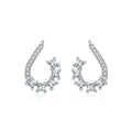 ED2209 Fashion Korean Earrings Jewelry Weddings 925 Sterling Silver Geometric Shiny Bling Cubic Zircon Stud Earrings