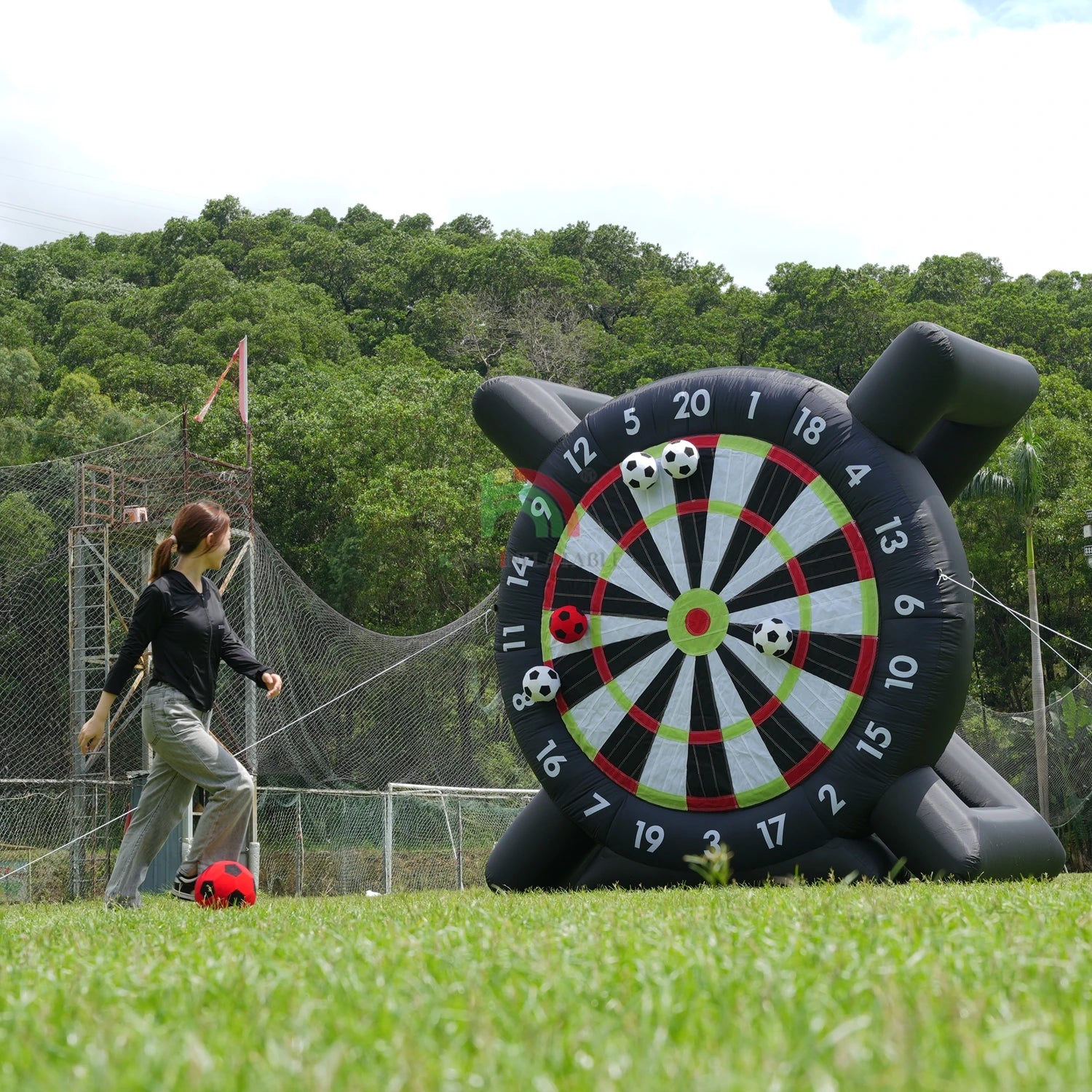 Outdoor Kids Adult Inflatable Soccer Darts Board Giant Soccer Darts Inflatable Kick Dartboard Sport Game